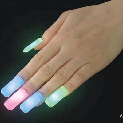 Νέοτητα Light Up Finger Nail σε ποικίλα χρώματα για νυχτερινό κλαμπ 10*30*10mm